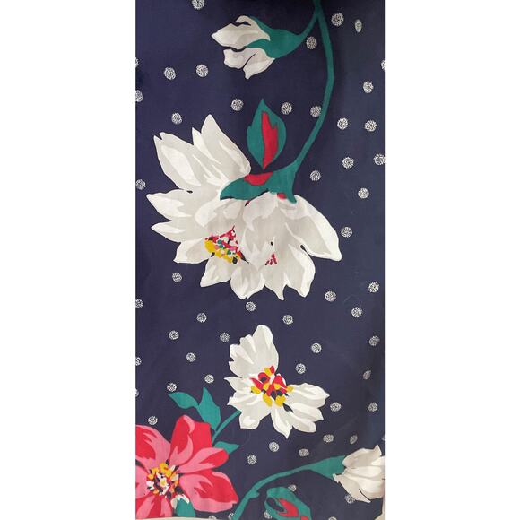 80s WHIZ Navy Multicolor Floral Print Flared Ruffle Peplum Dress Size 11/12 NWT - Picture 6 of 8